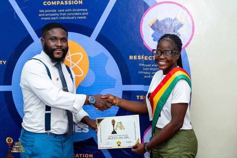 Millicent Anim wins Student of the year award at the just ended UBM Ghana Tertiary Awards