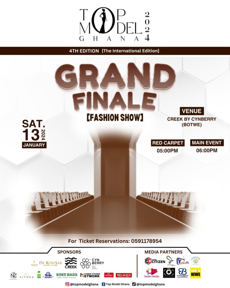 Top Model Ghana 2024 4th Edition Coming off on Saturday 13th January 2024